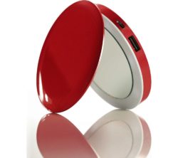 HYPER Pearl Make-Up Mirror 3K Portable Power Bank - Red